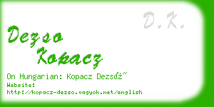 dezso kopacz business card